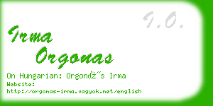 irma orgonas business card